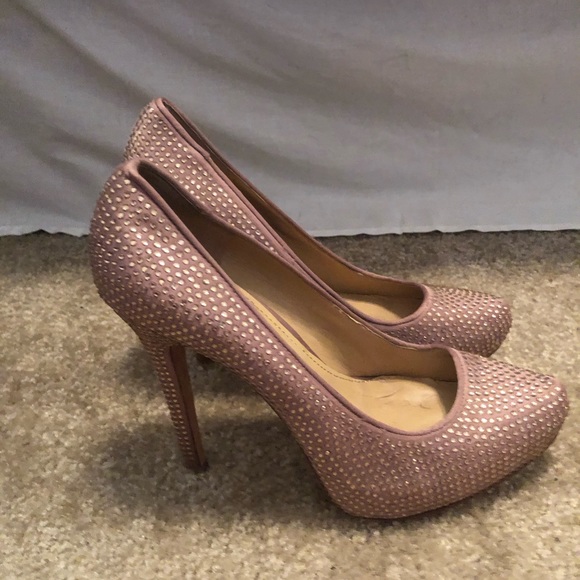 Report Signature Pink Satin Rhinestone Pumps - Picture 2 of 3